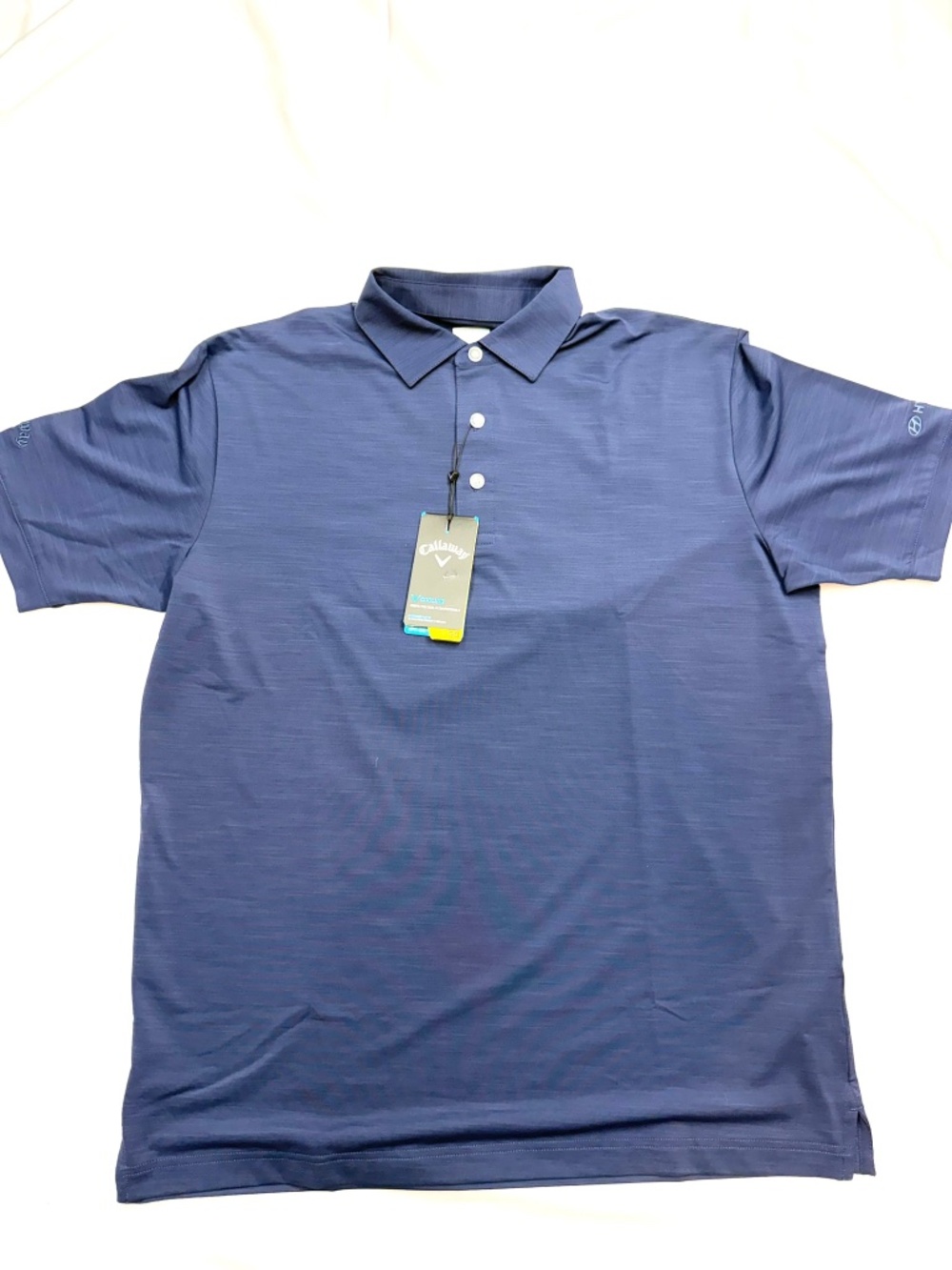 CALLAWAY $70 New Mens Medium Navy Blue Hyundai Short Sleeve Opti Dri Golf Polo